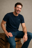 Weavers Classic Plain T-Shirt Navy Blue