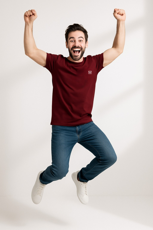 Weavers Classic Plain T-Shirt Maroon
