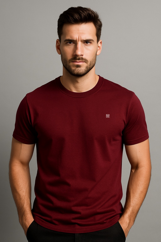 Weavers Classic Plain T-Shirt Maroon
