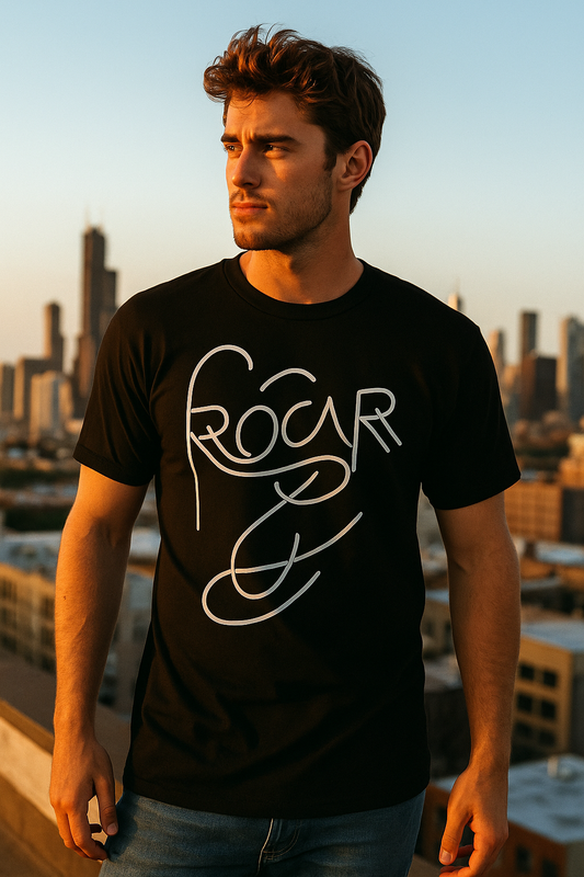 Weavers Designer Roar T-Shirt Black
