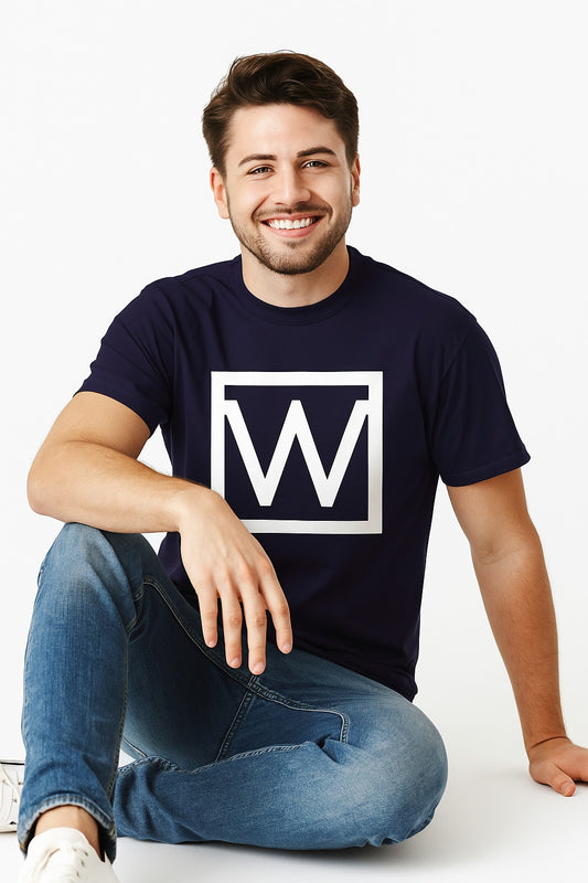 Weaver Designer Logo T-Shirt Navy Blue