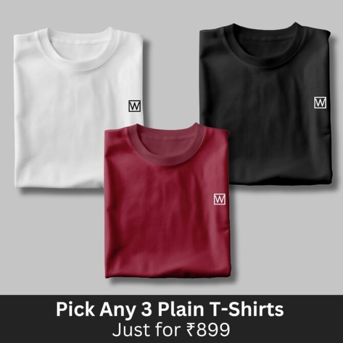 Plain T-shirt Combo of 3